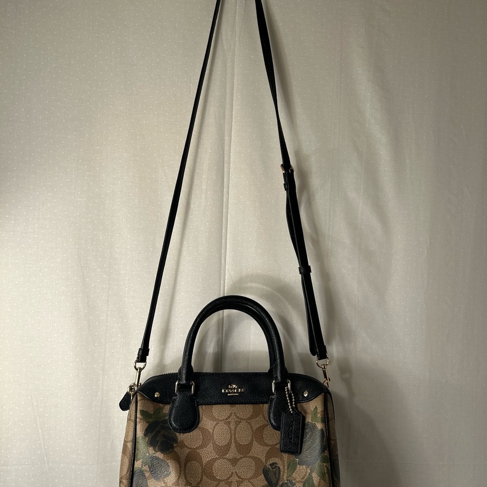 Coach Mini Bennett Signature Floral Print, Brown